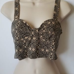KLOE K crop top sand black spaghetti strap size M